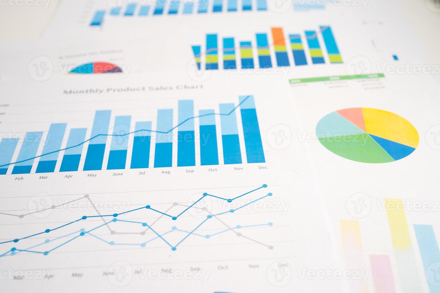 chart or graph paper. Financial, account, statistics and business data. photo