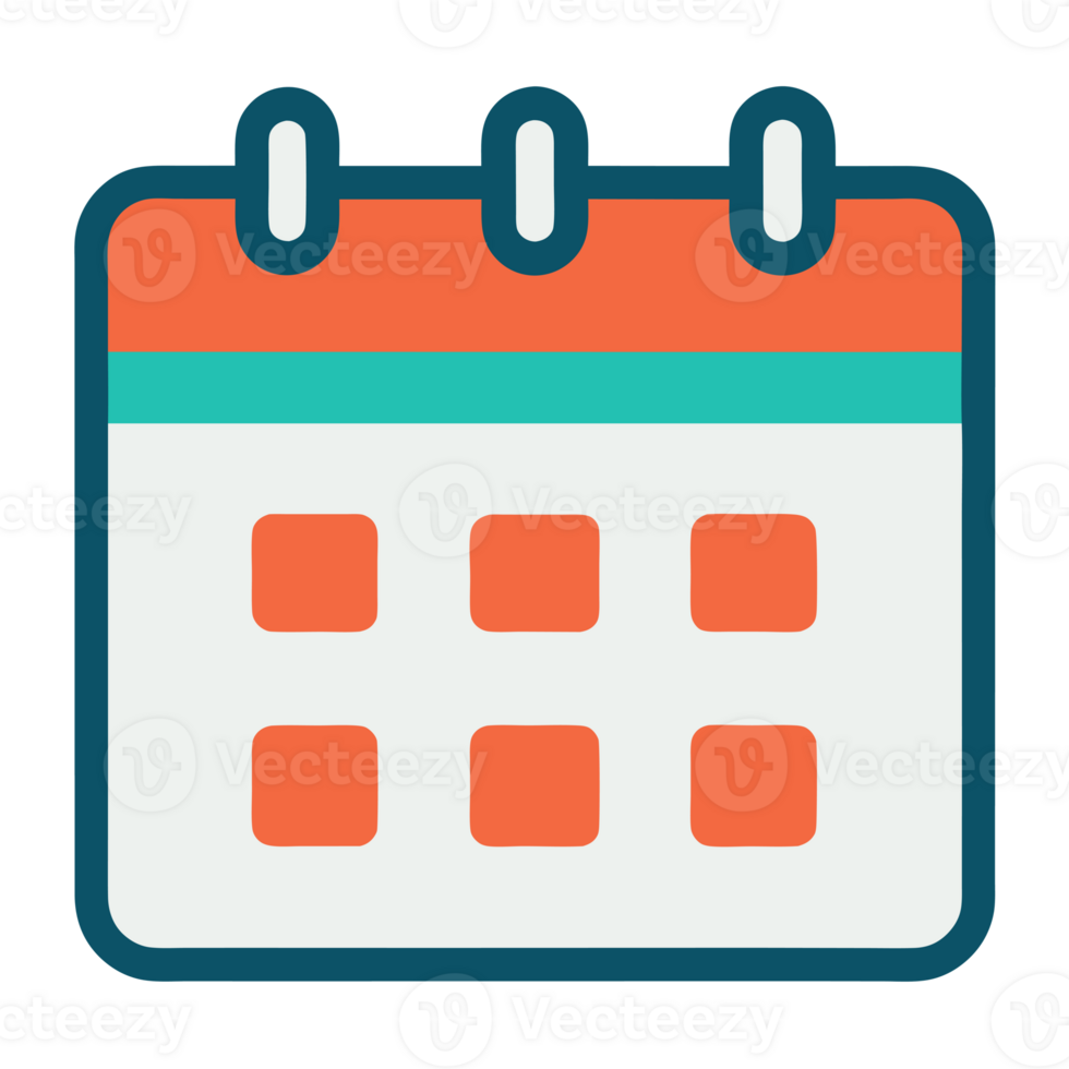 A simple colorful calendar icon png