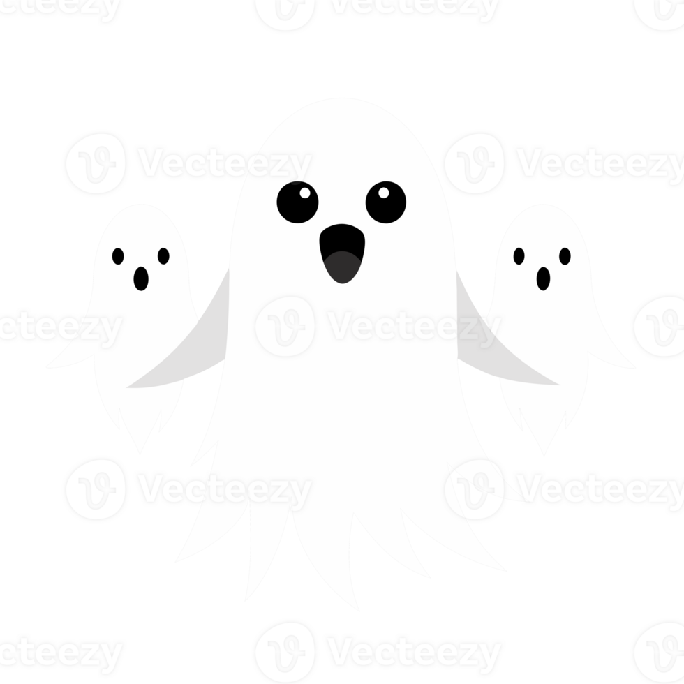 Three cartoon ghosts, png