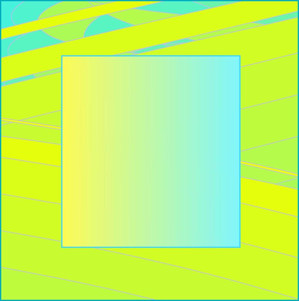 Quadrangular frame on a blue and yellow background vector