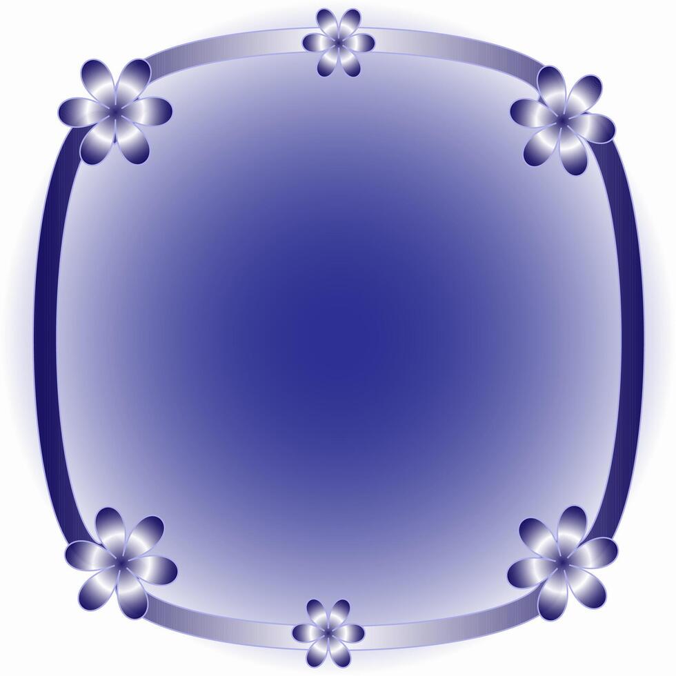 Original frame decorated with flowers on a blue background vector