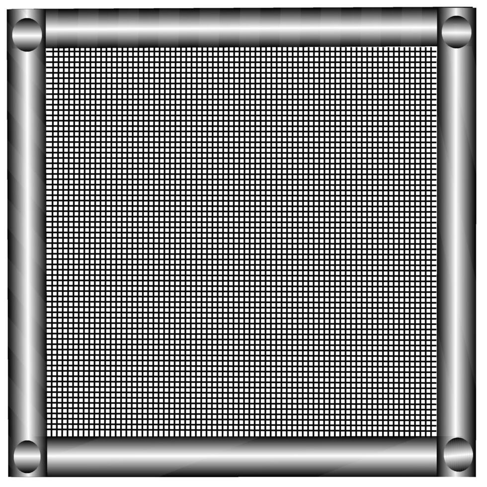 Quadrangular metal gray frame on a black mesh background vector