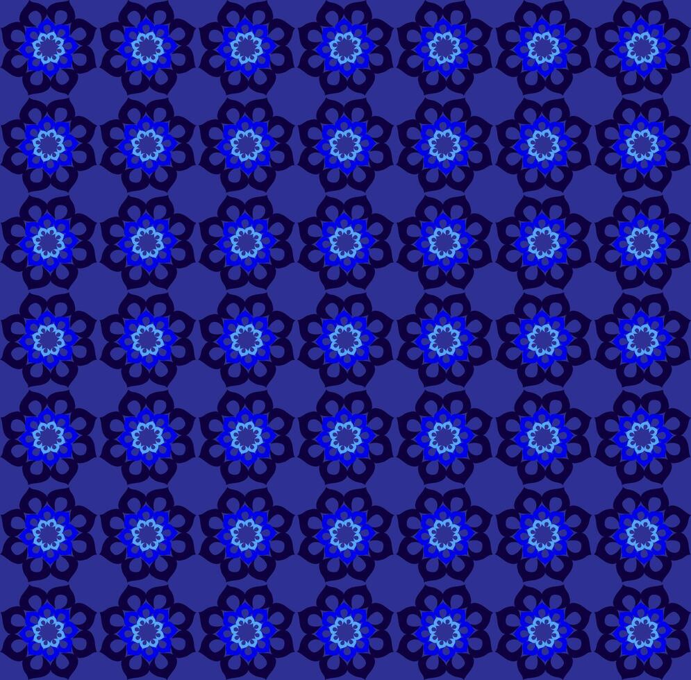 Beautiful monochrome seamless floral pattern on blue background vector