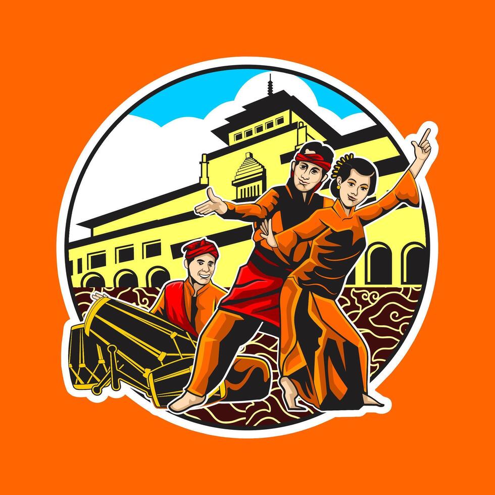 Indonesian traditional dance vector