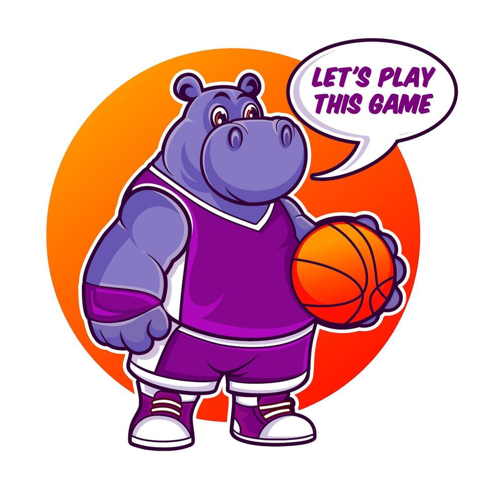Hippos playing Basketball vector