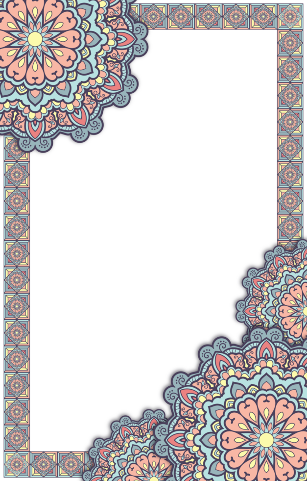 Ethnic floral card ornamental pattern Border Frame png