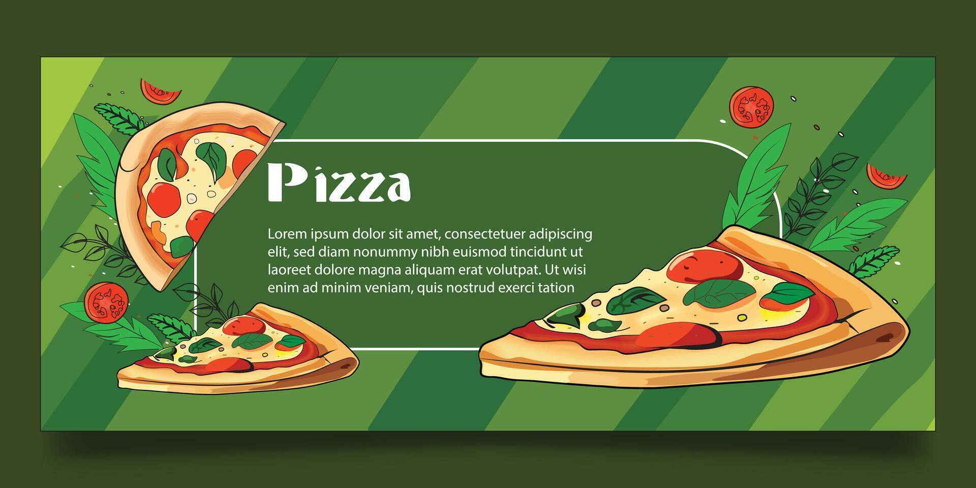 Pizza and fast food banner design vector
