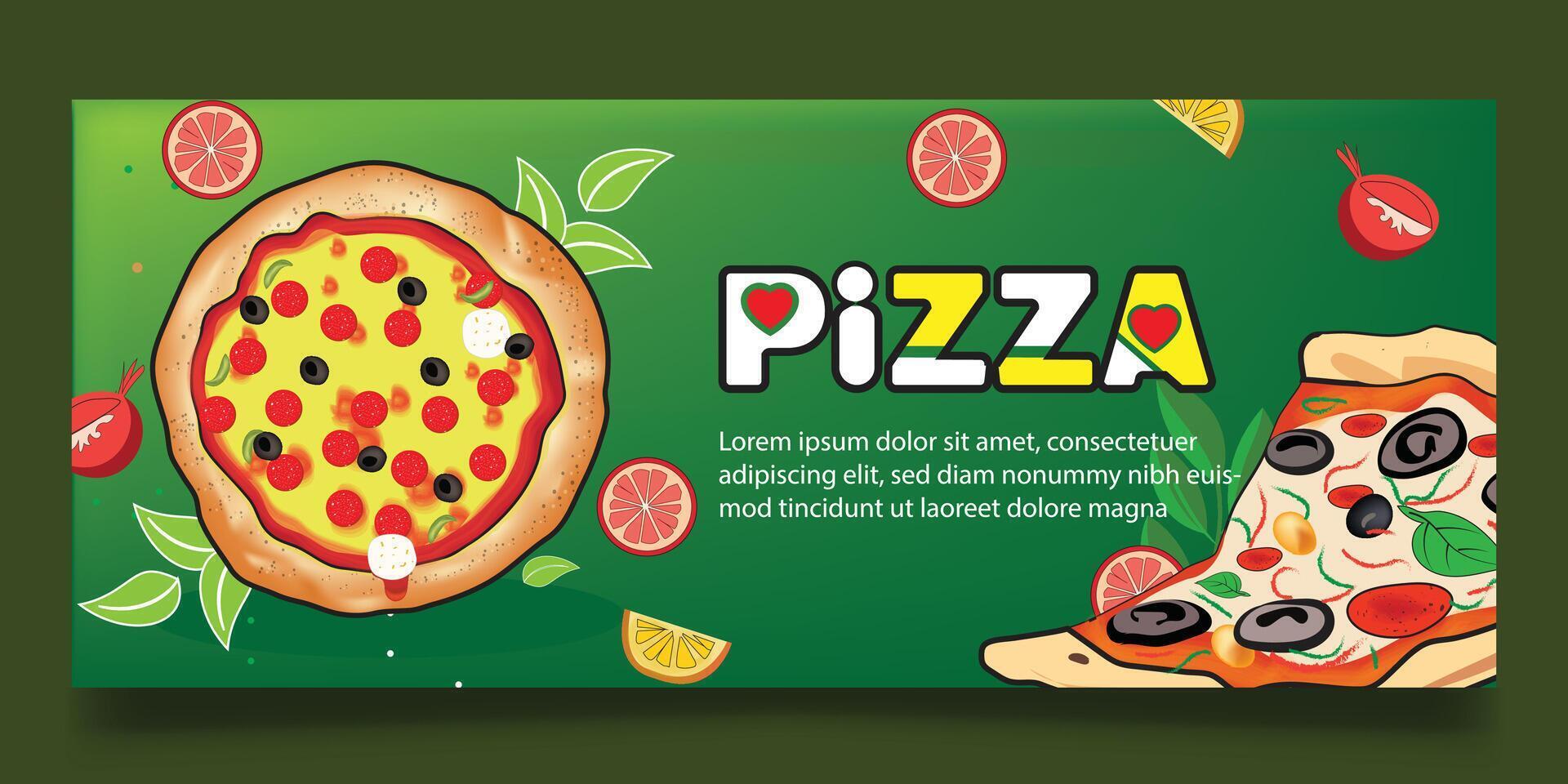 Pizza and fast food banner design vector