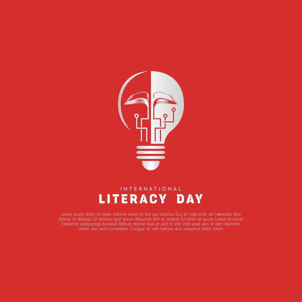 International Literacy Day is celebrated every year on 8 September, the importance of literacy for society vector