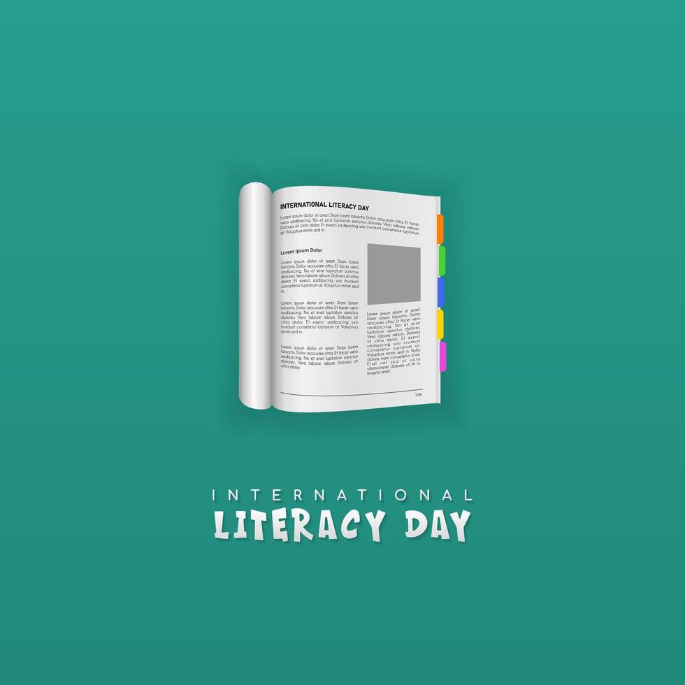 International Literacy Day is celebrated every year on 8 September, the importance of literacy for society vector