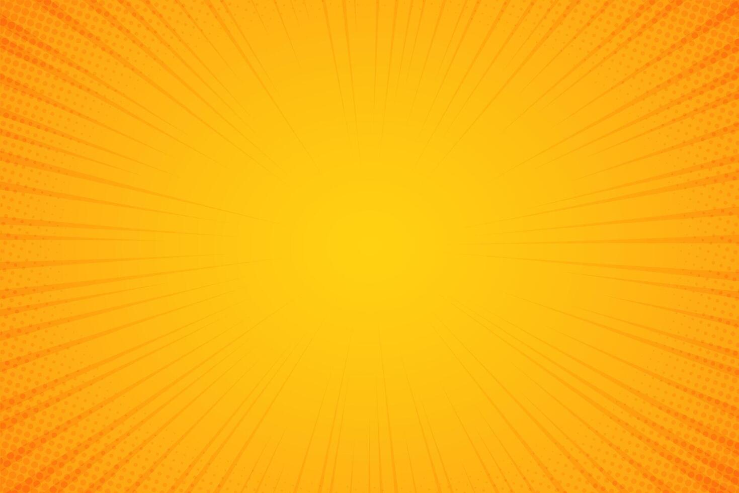 Radial orange speed lines for comic books cartoon background. Explosion background. illustration. vector