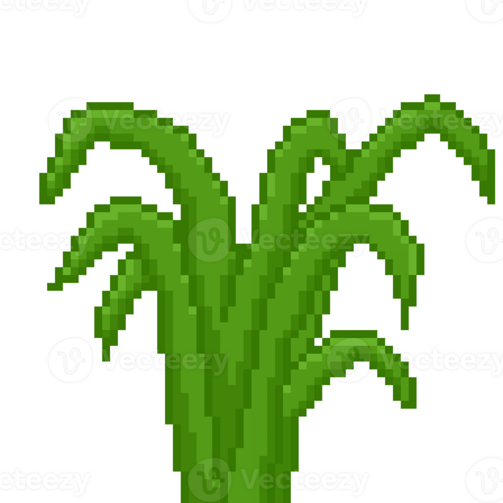 A retro-styled pixel-art illustration of a tall green patch of grass. png