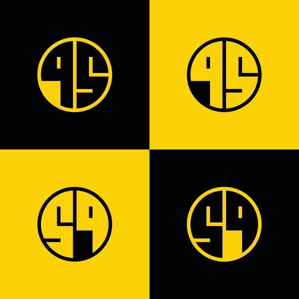 Simple QS and SQ Letter Circle Logo Set, suitable for business with QS and SQ initials vector