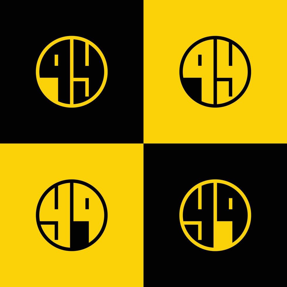 Simple QY and YQ Letter Circle Logo Set, suitable for business with QY and YQ initials vector