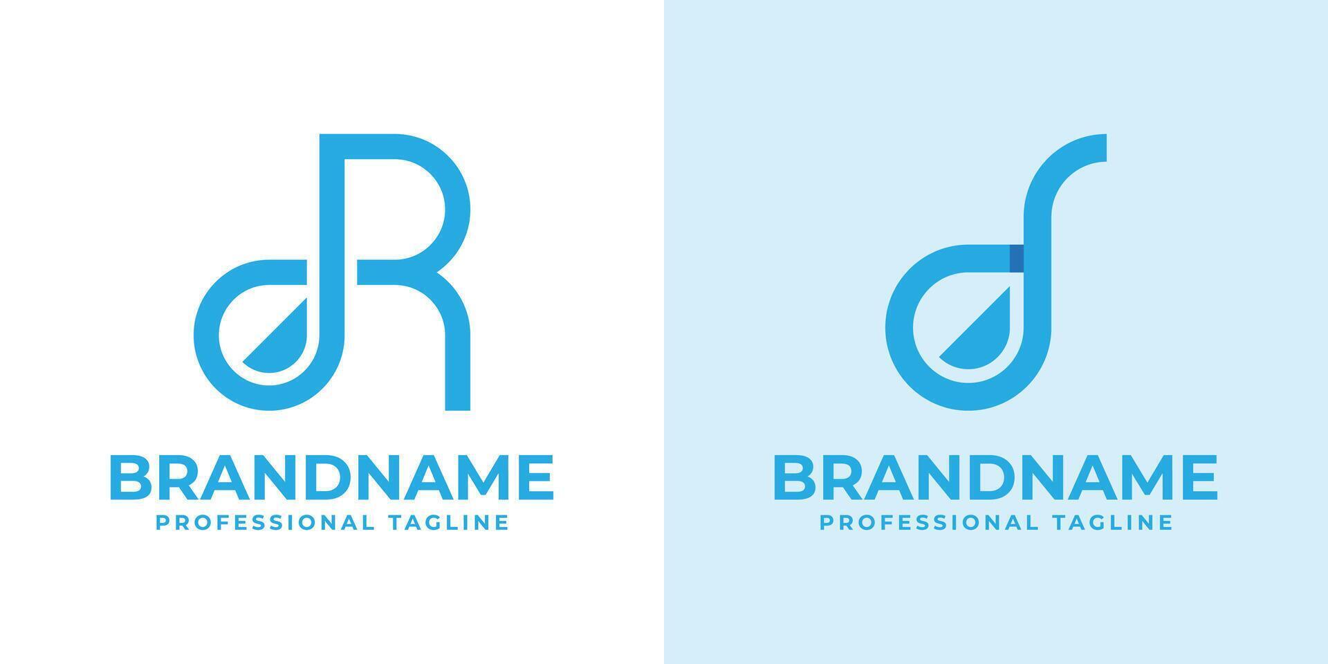 Letter R Droplet Logo Set, suitable for any business with R initial related to liquid vector