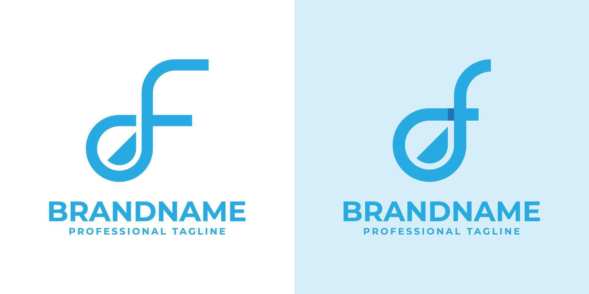 Letter F Droplet Logo Set, suitable for any business with F initial related to liquid vector