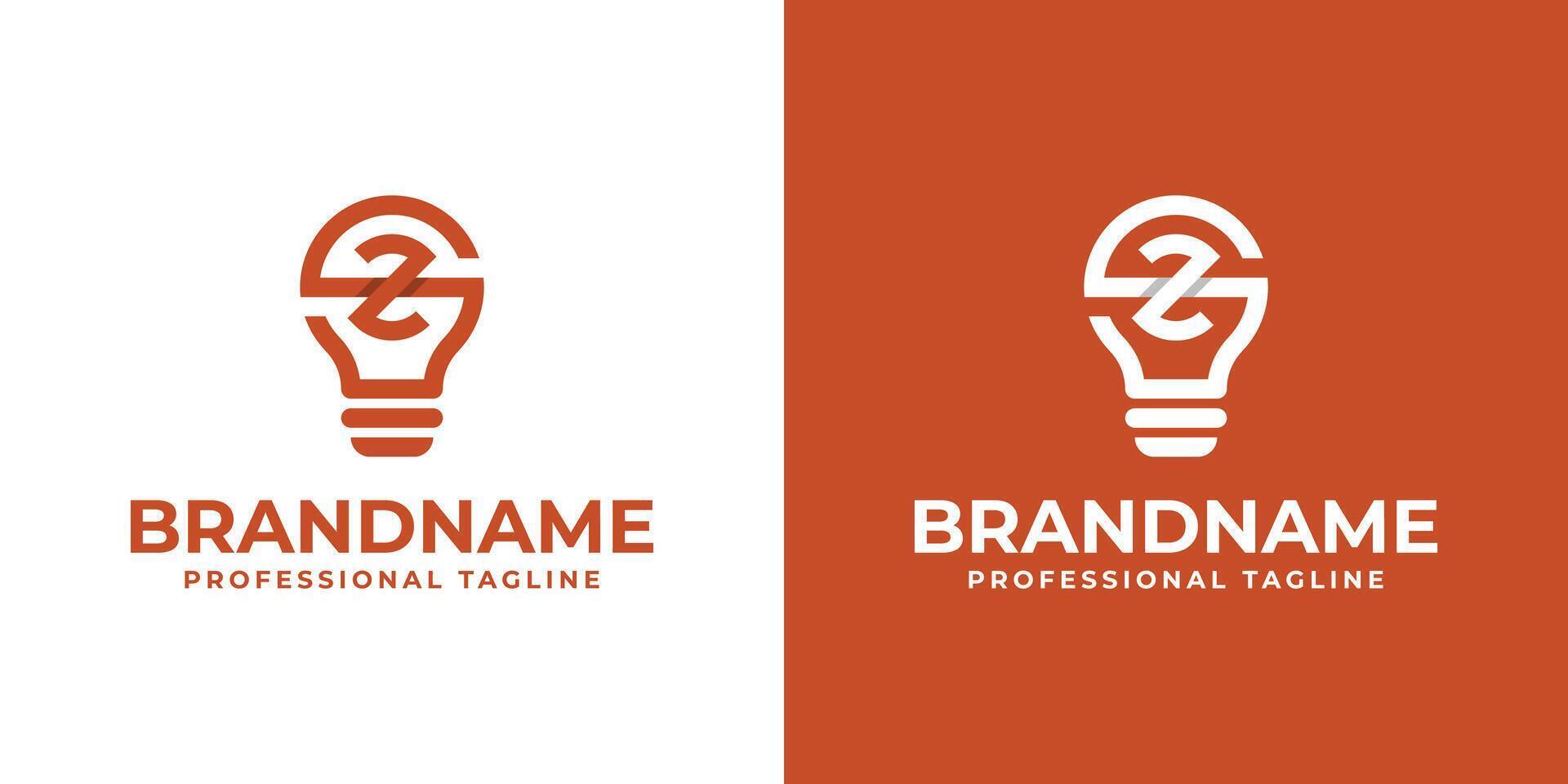 Letters SZ Bulb Logo, Suitable for Smart Home Technology Companies vector