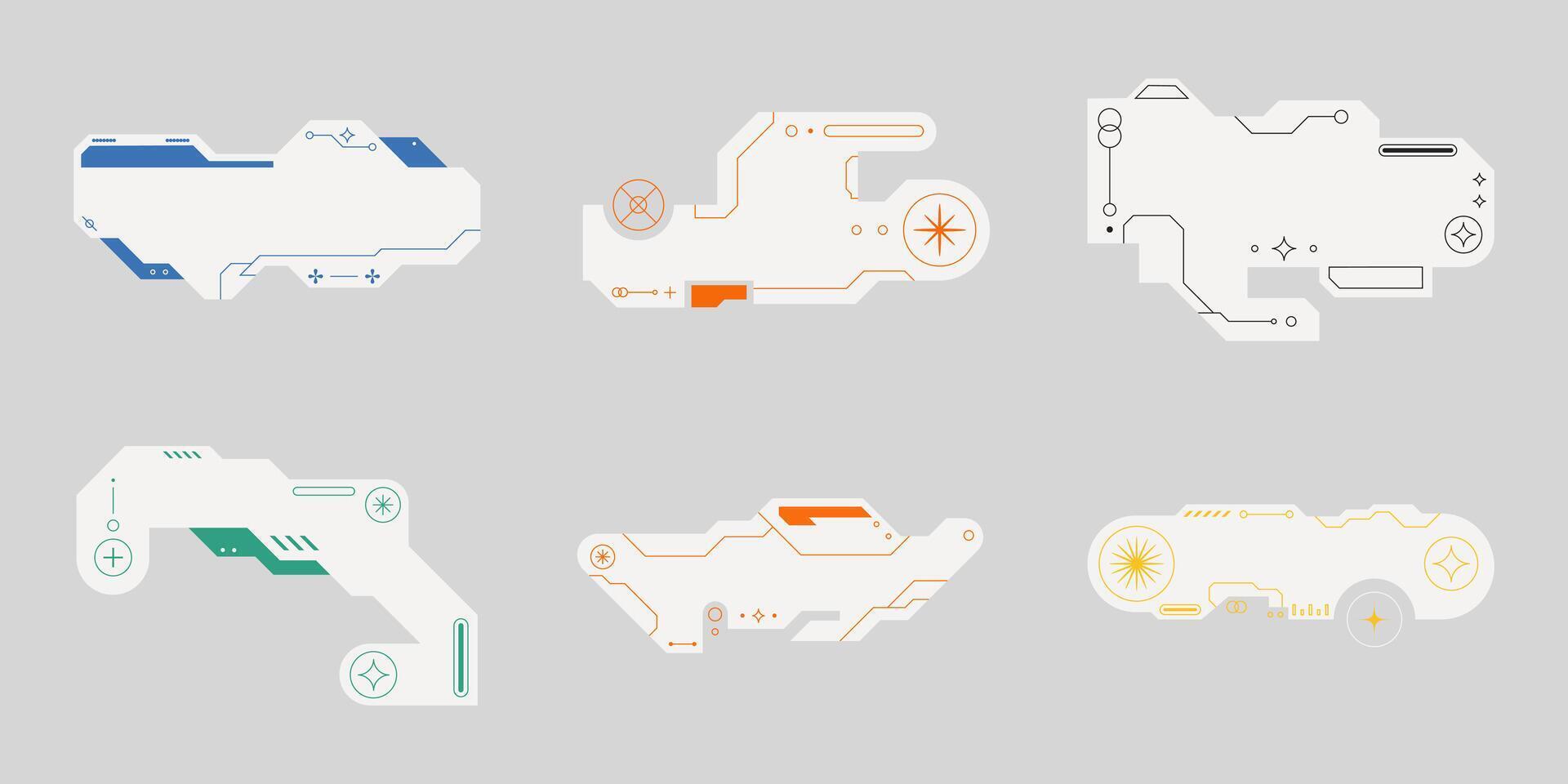 Futuristic interface ui elements. Futuristic HUD elements. Hud interface set. illustration. vector