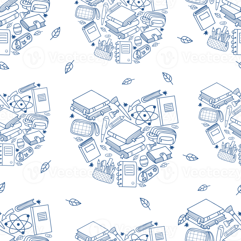 Seamless pattern back to school png