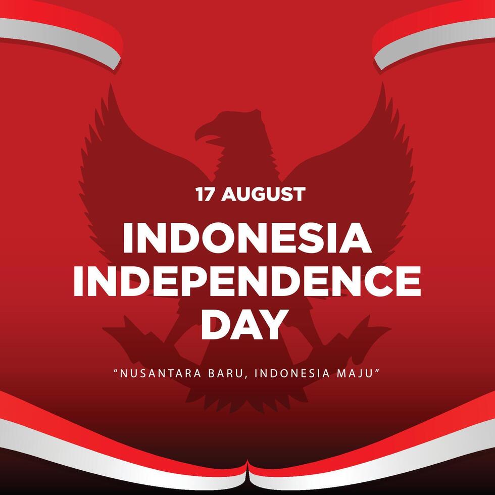 17 August Indonesia Independence day Post Template Design Background vector