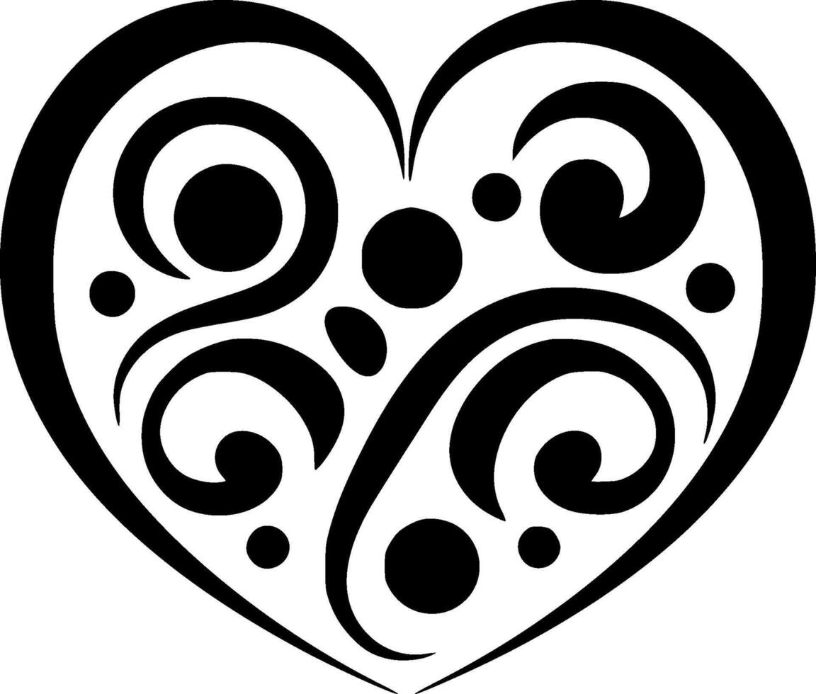 Heart, Minimalist and Simple Silhouette - illustration vector