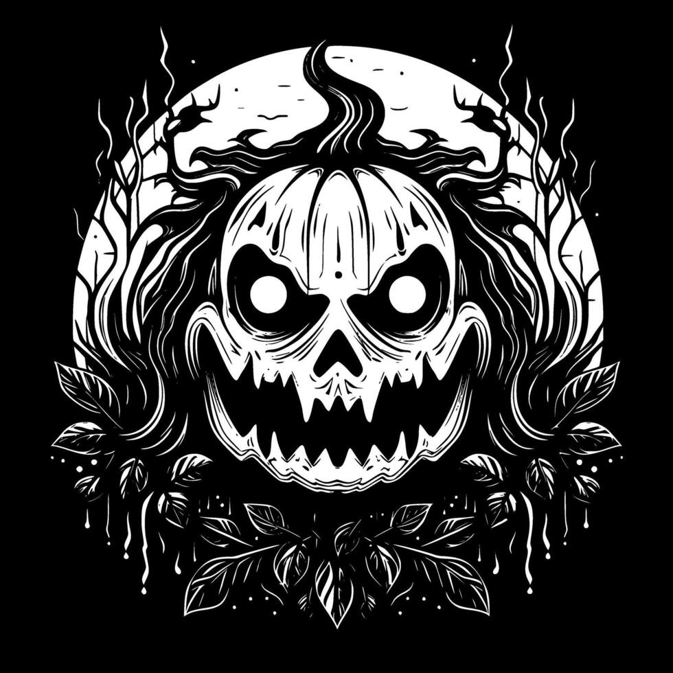 Halloween - Black and White Isolated Icon - illustration vector