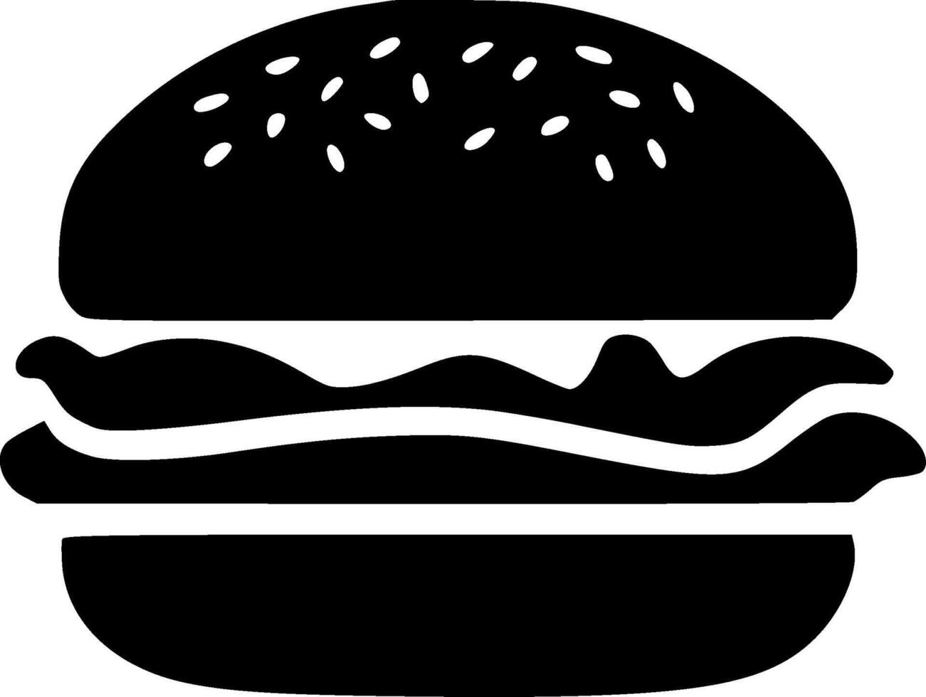Hamburger, Minimalist and Simple Silhouette - illustration vector