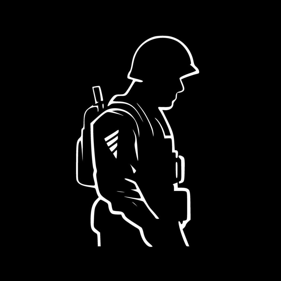 Soldier, Minimalist and Simple Silhouette - illustration vector