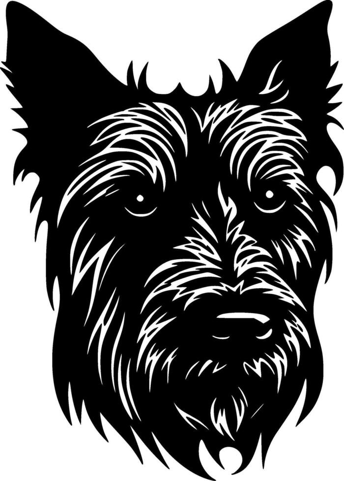 Scottish Terrier - Black and White Isolated Icon - illustration vector