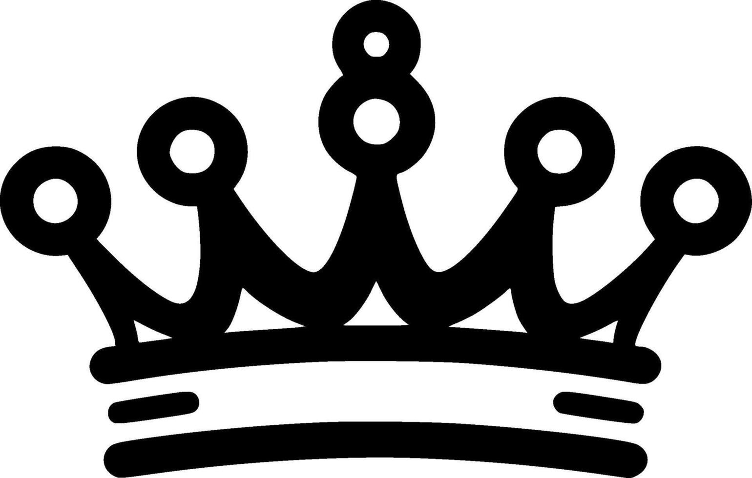 Crown, Black and White illustration vector