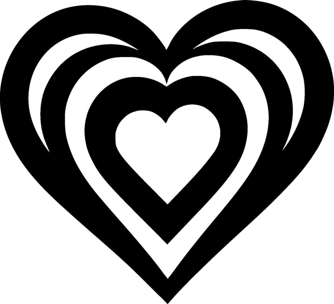 Heart, Black and White illustration vector