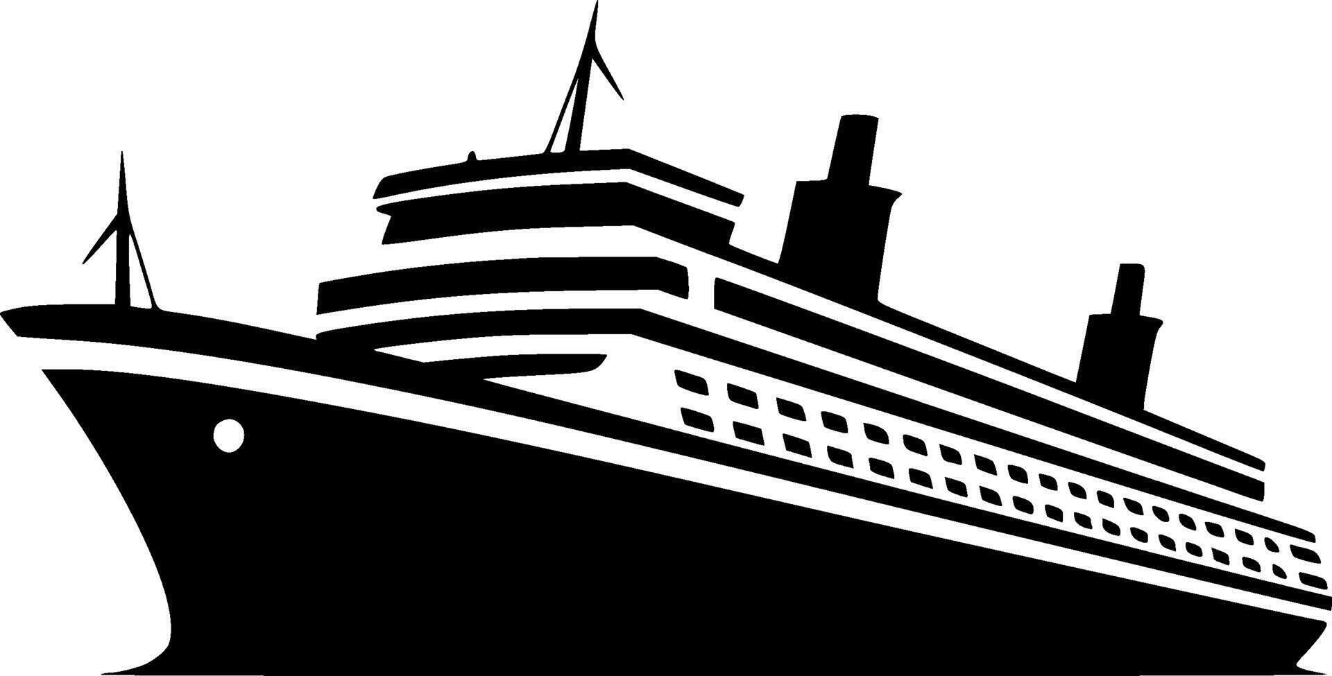 Cruise, Minimalist and Simple Silhouette - illustration vector