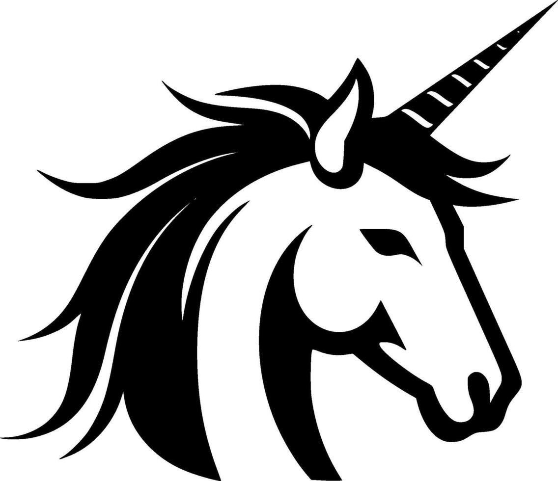 Unicorn - Black and White Isolated Icon - illustration vector