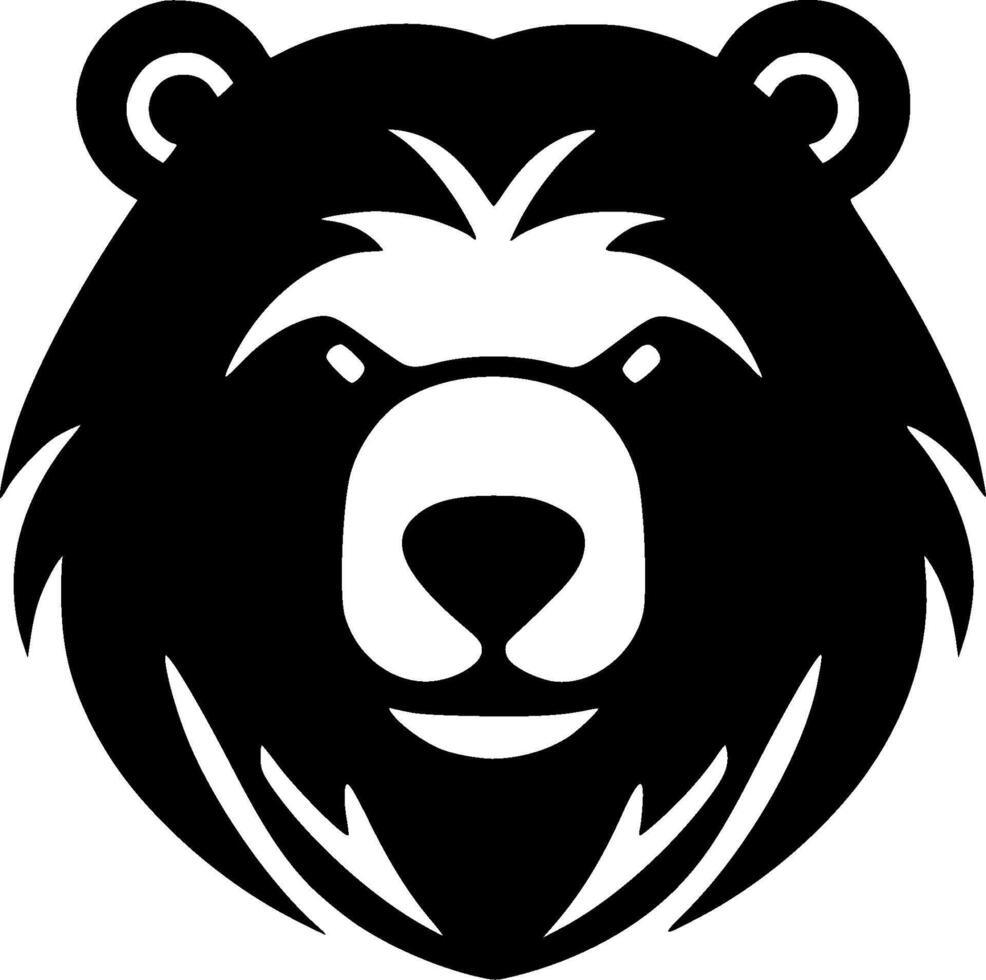 Bear - Black and White Isolated Icon - illustration vector