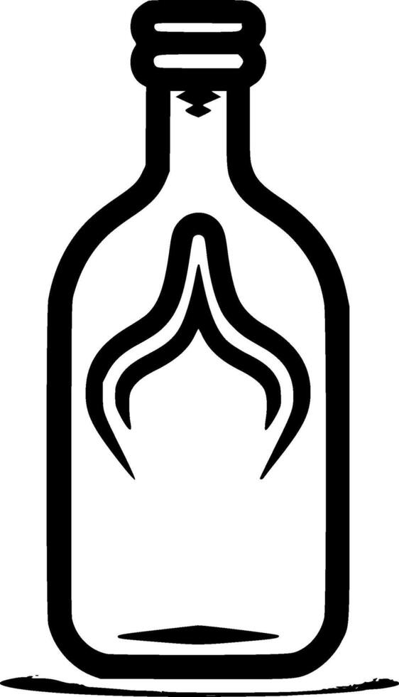 Bottle - Minimalist and Flat Logo - illustration vector
