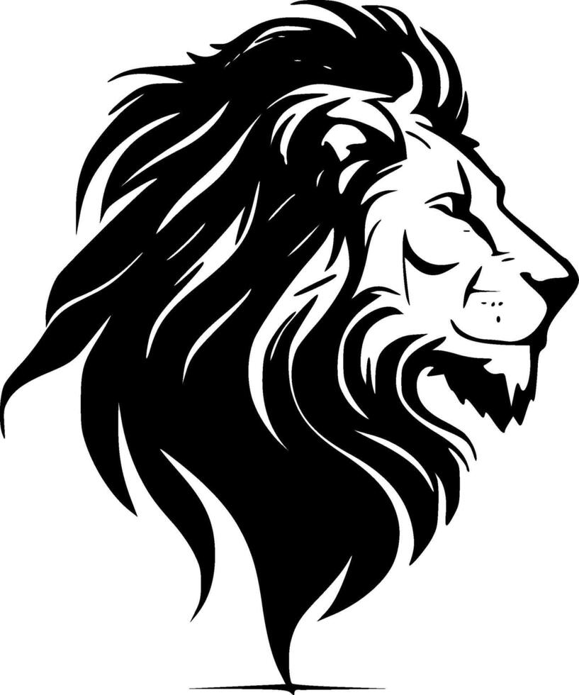 Lion, Black and White illustration vector