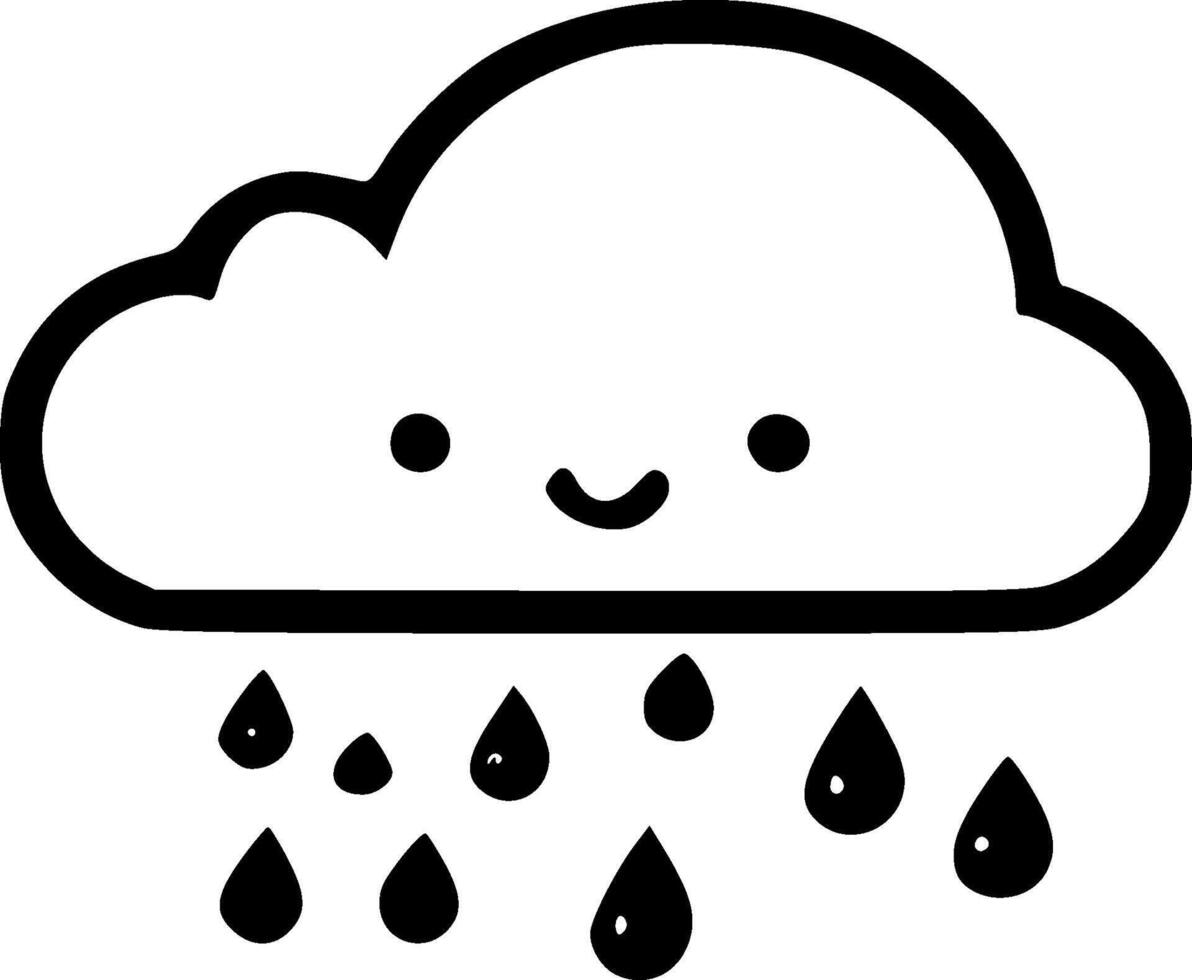 Cloud, Black and White illustration vector