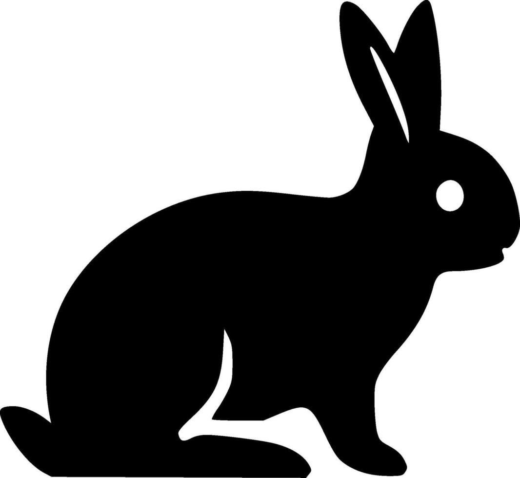 Rabbit - Black and White Isolated Icon - illustration vector