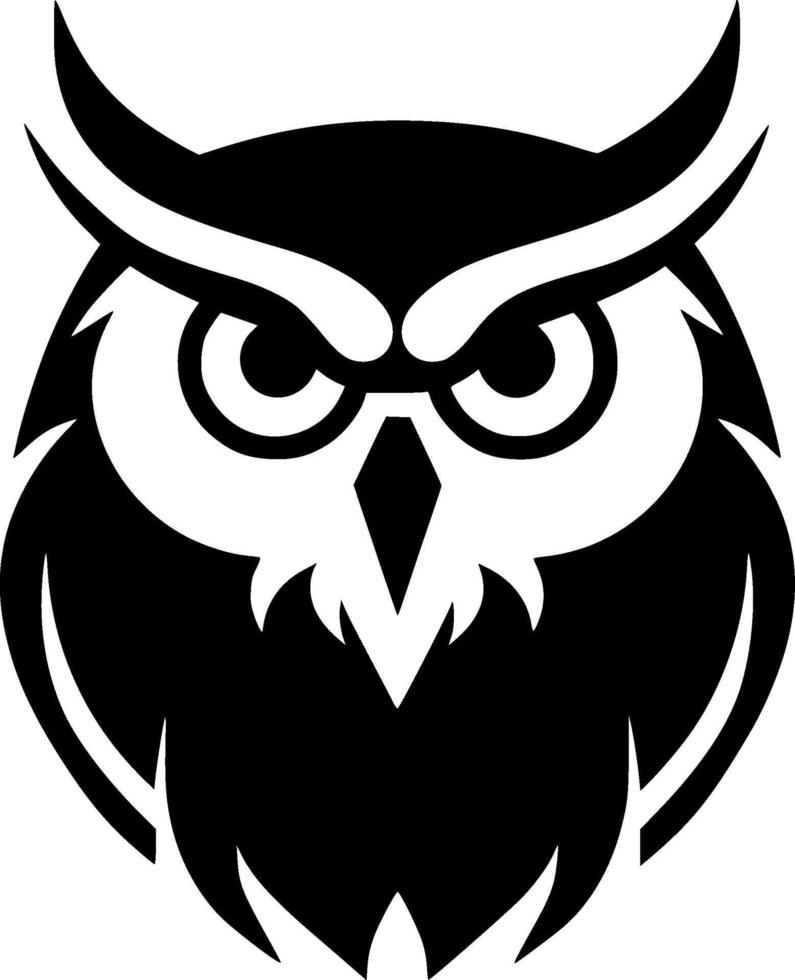 Owl, Black and White illustration vector