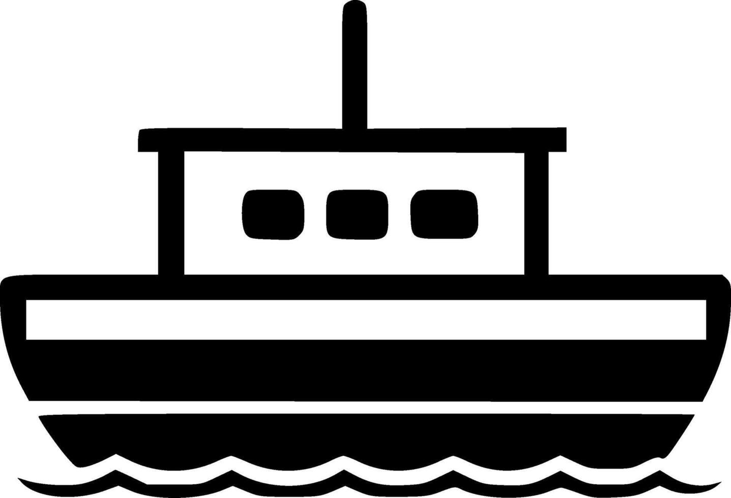 Boat, Minimalist and Simple Silhouette - illustration vector