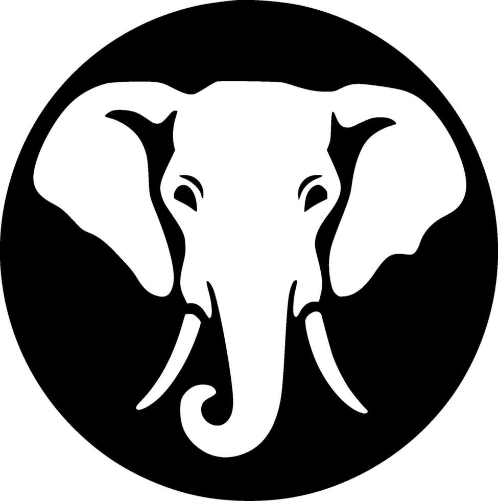 Elephant, Black and White illustration vector