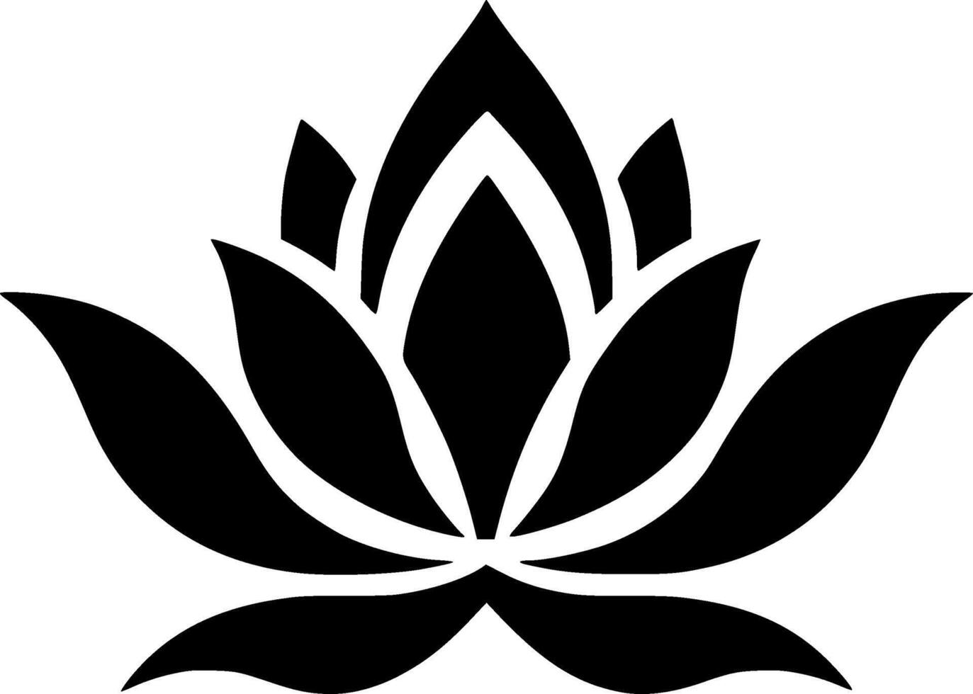 Lotus Flower, Minimalist and Simple Silhouette - illustration vector