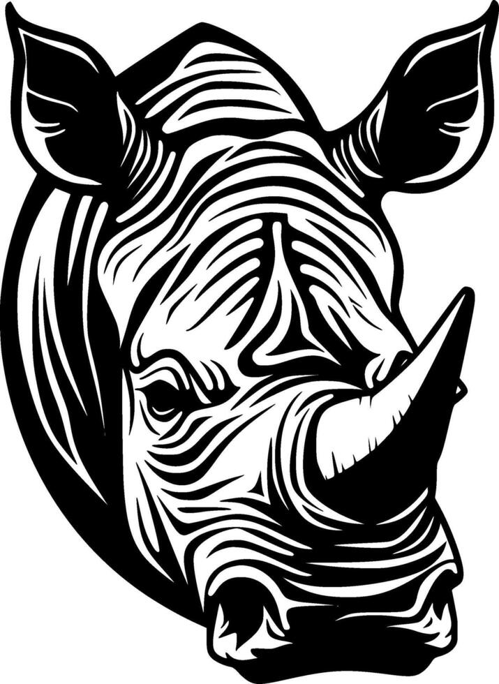 Rhinoceros, Minimalist and Simple Silhouette - illustration vector