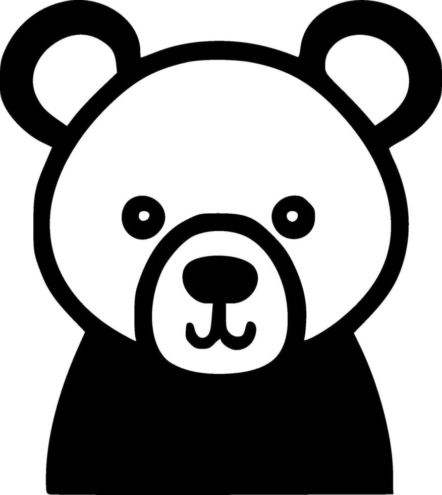 Bear - Black and White Isolated Icon - illustration vector