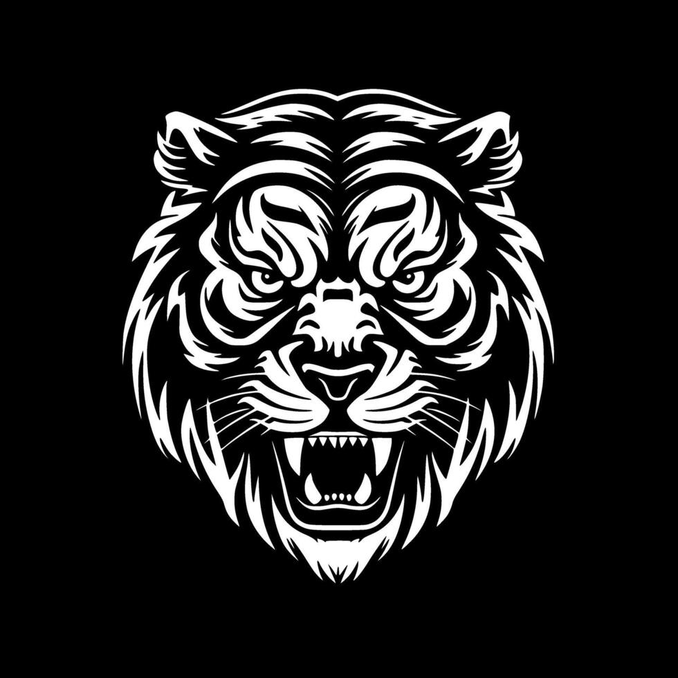 Tiger, Minimalist and Simple Silhouette - illustration vector