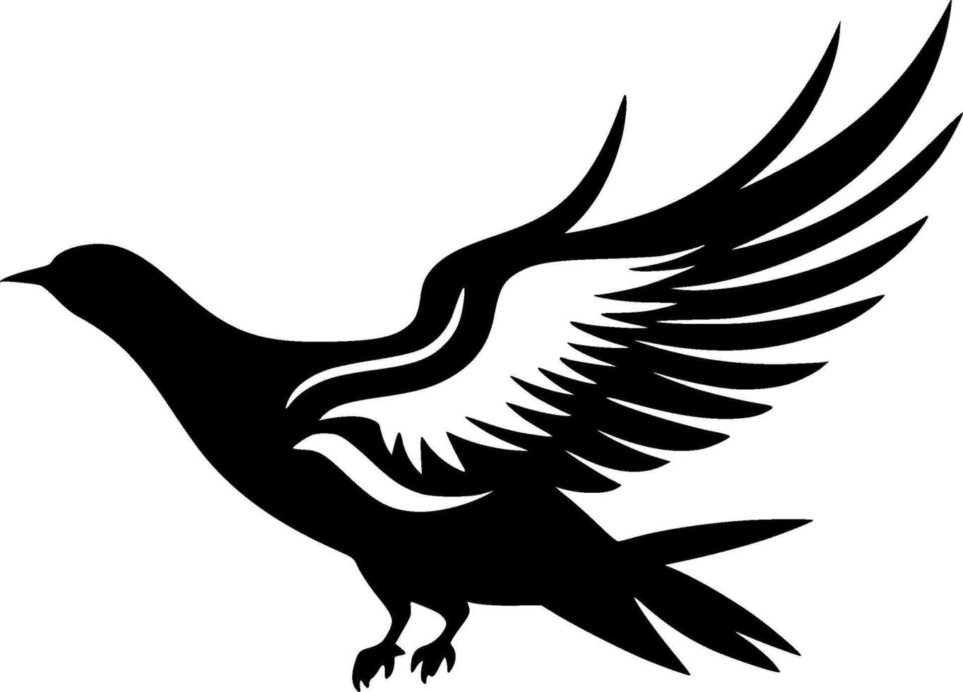 Dove - Black and White Isolated Icon - illustration vector