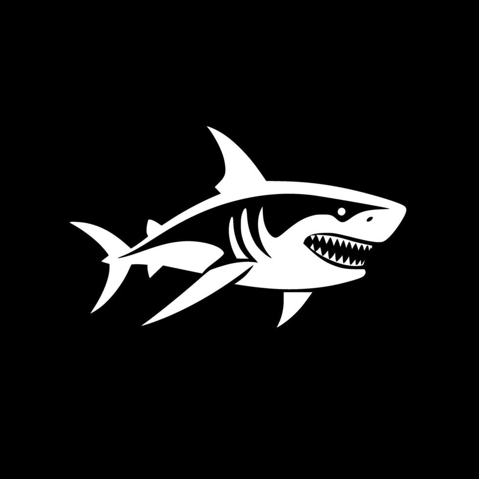 Shark, Black and White illustration vector