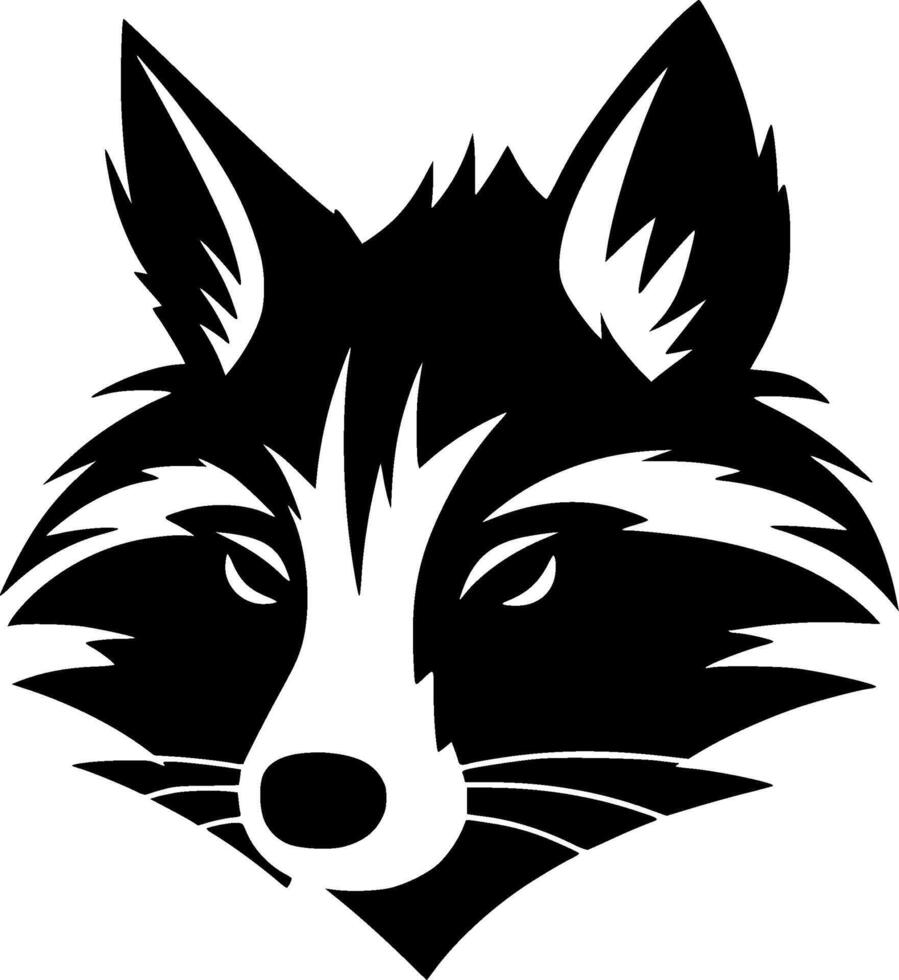 Raccoon, Minimalist and Simple Silhouette - illustration vector