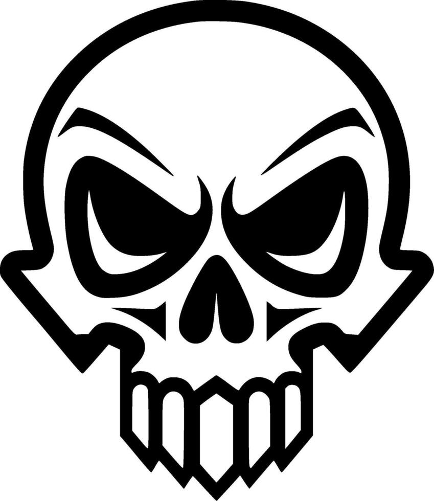 Skull, Minimalist and Simple Silhouette - illustration vector