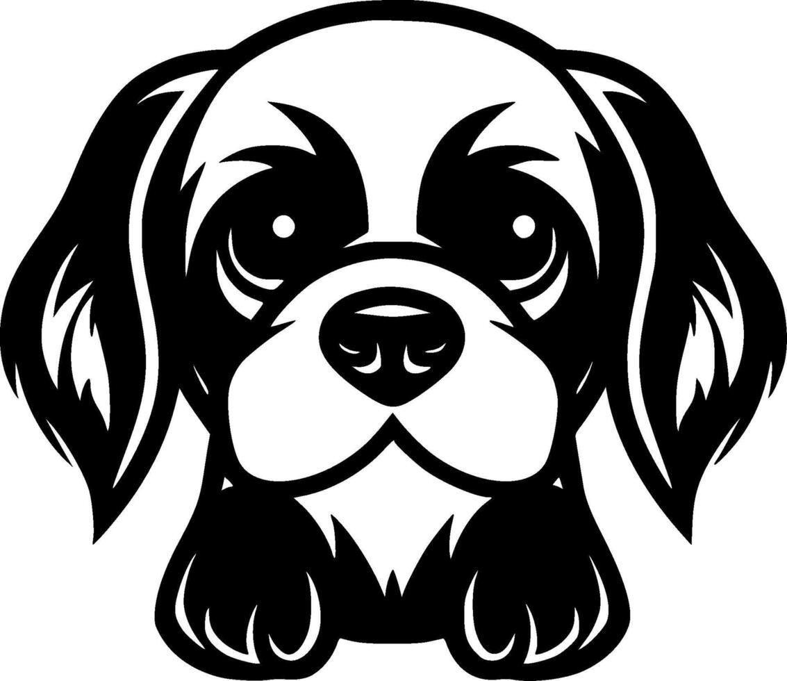 Puppy, Black and White illustration vector